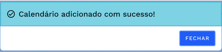 Caixa de diálogo de sucesso