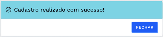 Caixa de diálogo de sucesso