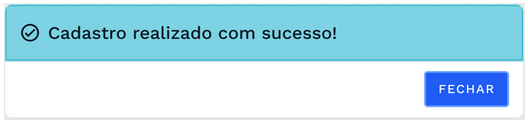Caixa de diálogo de sucesso