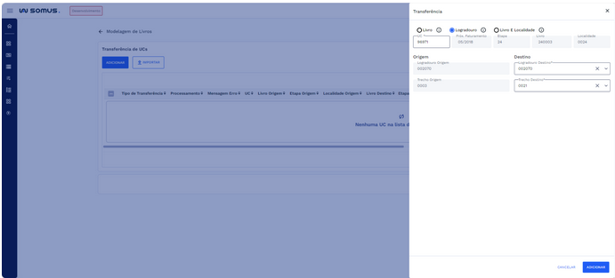 Transferência por Logradouro