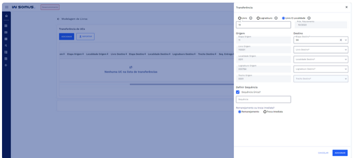 Livro e Localidade – Remanejamento ou Troca Imediata