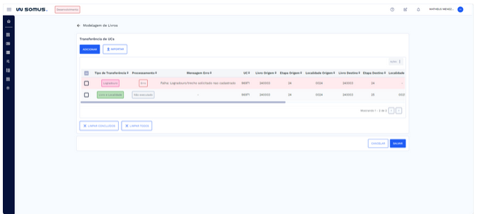 Processamento não executado