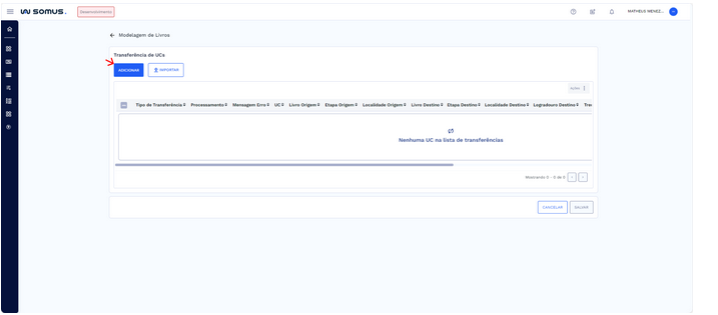 Botão Adicionar UCs